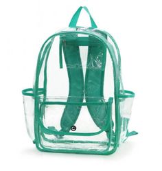 "clear PVC Large backpack ❤High-Quality Material: Transparent PVC, thicker than most other regular transparent backpacks. ❤Perfect Size: 11.4\"L x 5.1\"W x 16.1\"H can fit all your essentials, such as bottle, books, phone, key, etc. ❤Convenient Design: Two sides pockets. Bottle water can be held. Zipper hanging pocket inside. Comfortable padded adjustable shoulder straps and a fabric haul loop. ❤Occasions: This clear backpack is also the perfect plastic backpack for travel, commuting to work, an Back To School Travel Backpack With Clear Strap, Trendy School Backpack With Clear Strap, Back To School Bag With Clear Strap, Clear Backpack For Daily Use And Back To School, Clear Backpack For Everyday Use And Back To School, Clear Backpack With Clear Strap For Students, Clear Nylon Backpack With Clear Strap, Trendy Clear Backpack For School, Student Bags With Clear Strap For Back To School