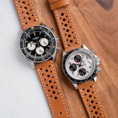 Indulge in the luxury of our handcrafted 20mm and 22mm quick-release Italian Buttero rally leather watch band. This premium leather, renowned for its durability and rich patina, adds a touch of sophistication to your watch. Key Features: High-Quality Italian Buttero Leather: Experience the unmatched softness and durability of genuine Italian Buttero leather, aged to perfection for a vintage look. Quick Release Mechanism: Easily swap out your watch band with our convenient quick-release system, a Rally Racing, Leather Watch Band, Watch Companies, Saddle Leather, Leather Watch Strap, Leather Watch Bands, Vintage Sports, Brushed Stainless Steel, Sport Watches