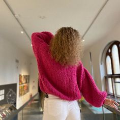 Sweater DEMURE (pink ready to ship) Model in the photo wears size M, model height is 175 cm Size chart:   * XXS -- width 45 cm, length 40 cm;   * XS -- width 50 cm, length 45 cm;   * S -- width 55 cm, length 45 cm;   * M -- width 60 cm, length 50 cm;   * L -- width 65 cm, length 50 cm;   * XL -- width 70 cm, length 55 cm; 🧶 Custom size/color -- message me your preferences, and I'll create individual beauty for you If you have any questions, please feel free to contact me for additional information Thank you for visiting my shop! https://www.etsy.com/shop/KeshaKnits This knitted product is made to order (yarn color and size to be chosen at checkout) and cannot be returned. Knitted Relaxed Fit Winter Sweater, Relaxed Fit Knitted Sweater For Winter, Pink Oversized Cropped Sweater For Winter, Oversized Pink Cropped Sweater For Winter, Oversized Pink Cropped Long Sleeve Sweater, Pink Oversized Long Sleeve Cropped Sweater, Oversized Pink Long Sleeve Cropped Sweater, Oversized Pink Knitted Sweater, Winter Oversized Crew Neck Knitting Pattern