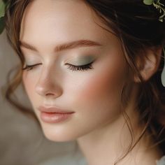 Green Wedding Makeup, Gold Wedding Makeup, Bridal Make Up, Green Makeup, Sage Green Wedding