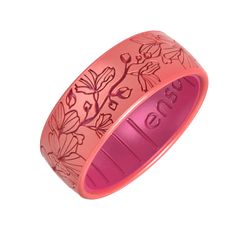 Welcome new beginnings this spring with elegant cherry blossoms. These flowers may be fleeting, but you can wear them forever with this intricately etched DualTone ring. | Enso Rings Etched Silicone Ring | Cherry Blossoms - Pink Diamond/Pink Tourmaline | Size 5 Enso Rings, Silicone Ring, Silicone Rings, Pink Diamond, Cherry Blossoms, Pink Tourmaline, New Beginnings, Cherry Blossom, Tourmaline