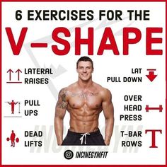 a man with six exercises for the v - shape