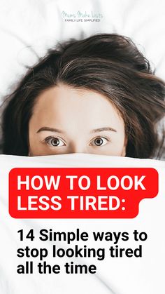 In need of some tips on how to look less tired that really do work? Here's my list of 15 simple ways to stop looking tired all the time. How To Fix Tired Looking Eyes, Looking Old And Tired, How To Not Look Tired In The Morning, Tired Looking Face, How To Not Look So Tired, How To Make Eyes Look Less Tired, How To Get Rid Of Tired Eyes, How To Look Less Tired, How To Not Look Tired