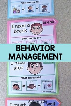 three signs that say i need a break and behavior management