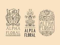 three logos for the aloha floral company