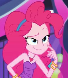 the pinkie is looking at something in her hand