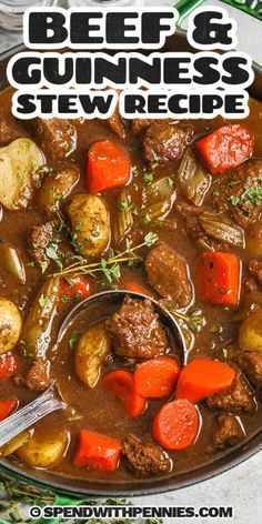 beef and guinness stew recipe in a bowl