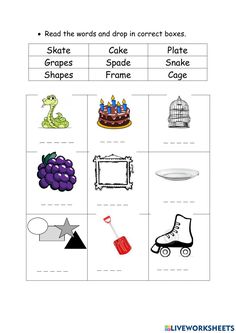 the worksheet for making words and pictures