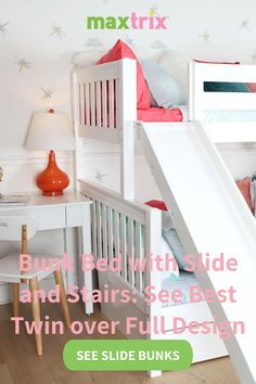 bunk beds with slide and stairs best twin over full design