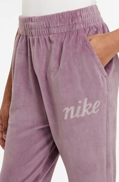 Inspired by the Y2K staple, these ultrasoft velour joggers will keep your sporty kiddo comfortable from school days to weekends. Elastic waist Front slant pockets 94% polyester, 6% spandex Machine wash, tumble dry Imported Kids Sportswear, Maxi Dress Wedding Guest, Girls Jumpers, Next Dresses, Purple Plum, Velour Fabric, Nike Purple, Crop Top Bra, Jumpsuit Party