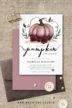 the pumpkin is on this fall party card