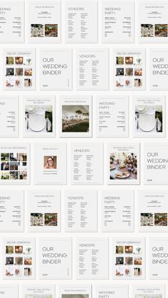 a bunch of white brochures with different pictures on the front and back side