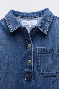 DENIM DRESS - Blue | ZARA United States Cardigan Sweater Dress, Cardigan Sweater Jacket, Shirt Blouses Tops, Knitwear Cardigan, Shirtdress, Shirt Skirt, Blazer Dress, Zara United States, Trouser Jeans