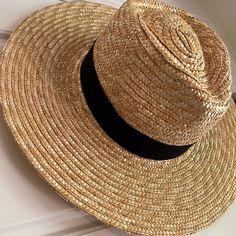 Never Worn. Purchased For A Vacation We Couldn't Go On. Tan Fedora Hat For Spring, Tan Short Brim Hat For Spring, Tan Vacation Hats For Spring, Tan Vacation Hat For Spring, Tan Straw Hat For Vacation In Spring, Tan Fedora Summer Hat, Tan Straw Hat For Vacation And Spring, Tan Fedora For Summer, Tan Straw Hat For Spring Vacation