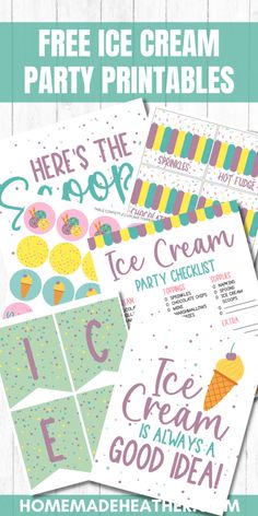 free ice cream party printables