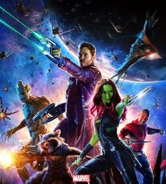 the poster for the movie's upcoming film, guardians and the galaxy is shown