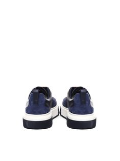 -Calf leather sneakers -Closure with laces -Rubber sole -Made in Italy -Colour: Blue, white, blackComposition: 100% Calfskin Burberry Hat, Ferragamo Shoes, Online Bags, Sneaker Shopping, Beautiful Shoes, Leather Sneakers, Luxury Boutique, Valentino Garavani, Comfortable Shoes