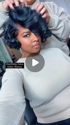 Long Layered Bob With Side Swept Bangs, Short Hairstyle Women Black Woman Bob, Curly Bob Quick Weave Hairstyles, Wavy Hairstyles For Black Women, Curly Bob Hairstyles For Black Women, Fluffy Bob Black Women, Layered Bob Hairstyles For Black Women, Short 27 Piece Hairstyles, Medium Black Hair