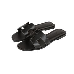 This pair of Oran Sandals are in black box leather with contrast stitching and feature the iconic H crossover strap. Origin: ItalyCondition: Pristine; new or never Accompanied by: Hermes box, dustbags, carebook and ribbonSize: 38 EU Black Hermes Oran Sandals, Black Flats Sandals, Hermes Black Sandals, Black Hermes Sandals, Hermes Sandals Black, Hermes Oran Black, Shoo Shoo, Hermes Sandals, Popular Sandals