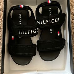 Girls Tommy Hilfiger Sandals, Never Worn. Casual White Tommy Hilfiger Sandals, Casual Black Tommy Hilfiger Sandals, Tommy Hilfiger Black Sandals For Spring, Black Synthetic Sandals By Tommy Hilfiger, Tommy Hilfiger Black Open Toe Sandals, Tommy Hilfiger Casual Sandals With Round Toe, Casual Tommy Hilfiger Sandals With Round Toe, Tommy Hilfiger Casual Open Toe Sandals, Tommy Hilfiger Sandals