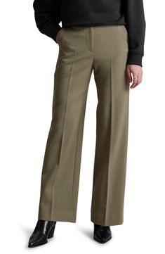 Achieve desk-to-dinner perfection in these sophisticated stretch-kissed pants fashioned with a high waist and wide legs. Zip fly with hook-and-bar closure Front slant pockets; back welt pockets 62% polyester, 34% viscose, 4% elastane Dry clean Imported High Waist Wide Leg Pants, Wide Legs, Khaki Green, Welt Pockets, Fashion Pants, Leg Pants, Wide Leg Pants, High Waist, Wide Leg