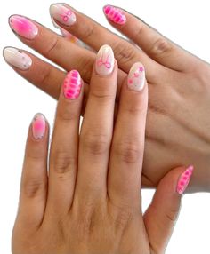 Cute Pattern Nails, Easy Nail Inspo For Beginners, Hoco Nails Pink, Pink Fun Nails, Cute Simple Pink Nails, Preppy Short Nails, Simple Trendy Nails, Coastal Granddaughter Nails, Cocoa Nails