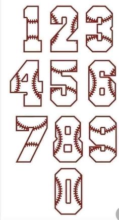 the numbers are made up of baseball stitches