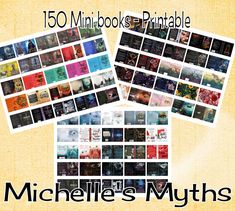 there are many books on this page and the title reads, 150 mini books printable