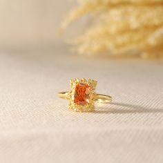 Orange Topaz Ring Gold 14k Gold Vintage Topaz Ring Gold Genuine Topaz Vintage Style Ring designed by ISEA Fine Jewelry can be a good choice as an engagement ring and a perfect birthday, anniversary gift. ➤ Ring Details * 14k / 18k Yellow Gold or Yellow Sterling Silver * Gold Color Options; 14K / 18k White, Yellow, Rose Gold * Band Width: 1.70 mm * Thickness: 1.30 mm ➤ Gem Details * Gemstone : Orange Topaz * Gem width: 5 millimeter * Gem length: 7 millimeter * Cut Type: Emerald * Ready to Ship 3- Gold Rings With Topaz Birthstone, Gold Birthstone Ring With Topaz Gemstone, Gold Topaz Birthstone Ring With Gemstone, Gift Topaz Ring With Baguette Cut Center Stone, Topaz Baguette Cut Ring With Center Stone As Gift, Gold Open Ring With Topaz Gemstone, Gold Emerald Cut Topaz Ring With Accent Stones, Gold Topaz Ring In Fine Jewelry Style, Baguette Cut Topaz Ring With Center Stone As Gift