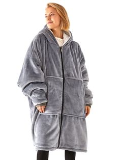 PRICES MAY VARY. [SOFT FLUFFY & CONVENIENT] - This wearable blanket suited for adults and kids is made with flannel and sherpa fabric which keeps you warm and cozy no matter how low the temperature is. It won’t fall apart, doesn’t have a strange stench and certainly won’t cause rashes .It’s super durable, holds warmth, resists moistures and feels fabulous! [ONE SIZE FITS ALL] - Adults in small sizes can also be worn as short blankets.The oversized blanket sweatshirt is perfect for people of most Cheap Throw Blankets, Blanket With Sleeves, Blanket Sweatshirt, Fall Blanket, Fuzzy Blanket, Oversized Blanket, Hoodie Oversize, Blanket Hoodie, Hoodie Blanket