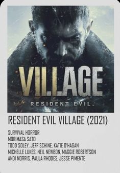 the poster for village resident evil village 2012, which features an image of a man in black