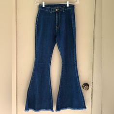 Yousexy Women’s Junior Flare Jeans Destroyed Bell Bottoms High Waisted Fitted Denim Jeans. Original Packaging From Amazon. See Sizes Laying Flat In Photos. Never Worn. Size 4 Trendy Dark Wash Cutoff Flare Jeans, Fitted Cutoff Flare Denim Jeans, Blue Denim Cutoff Flare Jeans, Trendy Fitted Amazon Bottoms, Chic Ripped Blue Flare Jeans, Chic Blue Ripped Flare Jeans, Amazon Jeans, White Flared Jeans, Black Flare Jeans