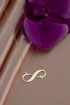 Infinity Initial Letter Necklace, 14k Solid Gold Custom Name Necklace, Personalized Handmade Jewelry, Custom Christmas Gift for HerOur infinity name necklaces are perfect choice for a Christmas, Mother’s Day, valentine's day, birthday, wedding, anniversary, graduation, engagement, bridesmaid, and best friends gift. It’s a good way to show appreciation to your mom, girlfriend, wife, grandmother, grandchildren, daughter, sister, best friend, boss or a co-worker. Also, a special treat just for your Name Pandent Design, 14k Gold Infinity Jewelry As Gift, Gold Infinity Jewelry For Anniversary, Formal Infinity Jewelry For Mother's Day, 14k Gold Infinity Jewelry For Gifts, Gold Infinity Necklace For Anniversary Gift, Elegant Personalized Infinity Jewelry, Gold Infinity Necklace For Anniversary, 14k Gold Infinity Jewelry