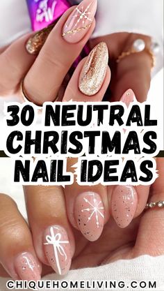 Want a chic and timeless look this holiday season? These 30 best neutral Christmas nail ideas are perfect for adding a touch of sophistication to your festive style! From soft beige and creamy ivory to elegant taupe and subtle shimmer, these neutral nail designs bring a classy twist to your holiday nails. Think frosty white snowflakes, delicate gold accents, and subtle glitter tips that add just the right amount of holiday sparkle without being over the top. December Nail Designs 2024, Christmas New Years Nail Designs, Neutral Nails Holiday, Christmas And Nye Nails 2024, Holiday 2024 Nail Trends, Natural Nail Designs Christmas, Holiday Nails Winter Christmas Classy, Nude And Gold Christmas Nails, Professional Christmas Nails