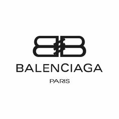 a black and white logo with the word balenocaga paris on it's side