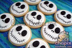 cookies decorated to look like jack skellings