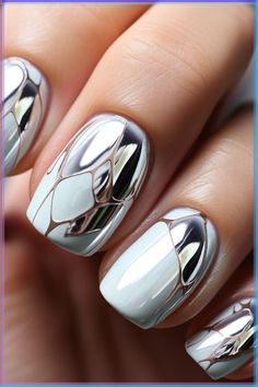 Hello December. #diy #nails #nailart #christmas Toes Ideas, White Chrome Nails, New Nail Trends, Summer Gel Nails, Elegant Nail Art, Purple Nail Designs, Holiday Nail Designs