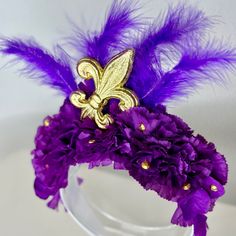 Fleur de Lis Headpiece Luxury Headpiece For Mardi Gras Festival, Luxury Mardi Gras Headpieces, Girls Trips, Festival Girls, Bachelorette Parties, Make Yourself, Color Shapes, Girls Trip, Mardi Gras