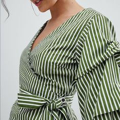 Brand New Never Worn From Asos Wrap Top, One Shoulder Blouse, Asos, Latest Trends, Top Blouse, Blouses, Womens Tops, Brand New, Green