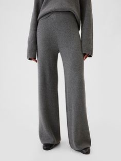 CashSoft Shaker-Stitch Sweater Pants Knit Trousers, Stitch Sweater, Chino Trousers, Set Outfit