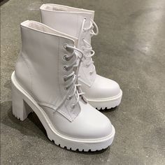 White Heeled Boot White Heel Boots, White Heels, Timberland Boots, Steve Madden Shoes, Shoes Heels Boots, Shoes Women Heels, Steve Madden, Heeled Boots, Shoes Heels