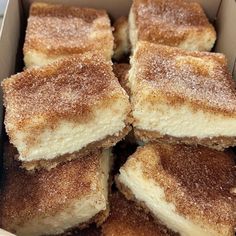 Cinnamon Sugar Churro Cheesecake Bars Cinnamon Sugar Recipes, Cinnamon Cheesecake, Craving Sweets, Yummy Deserts, Classic Cheesecake, How To Make Cheesecake