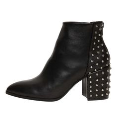 Stand Out In The Steve Madden Jillian-S Studded Ankle Boot. This Bootie Flaunts A Smooth Upper With Studded Details At Back. Features And Benefits Round Studded Heel Detailing Back Zipper For Easy On/Off Chunky Heel Steve Madden Jillian-S Bootie Black Leather Steve Madden Amulet Boots, Amulet Boots, High Heel Dress Boots, Leather Sock Boots, Leopard Print Ankle Boots, Snake Print Boots, Studded Ankle Boots, Shoes Steve Madden, Steve Madden Boots