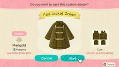 an animal crossing character's costume is shown in this screenshot