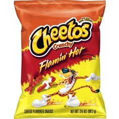 cheetos crunchy flami hot cheese flavored snacks