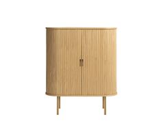 Orella Cabinet Natural Oak Veneer - Scandinavian Designs Tambour Doors, Contemporary Storage, Accent Chair Bedroom, Dining Cabinet, Table Extension, Wood Cabinet, Living Room Collections, Extension Dining Table, Counter Bar Stools