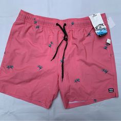 Billabong Sundays Pigment Beach Swim Shorts Color:Pink Size:Large Pink Swimming Shorts For Summer, Pink Shorts For Beach Party In Summer, Pink Shorts For Summer Beach Party, Pink Swim Trunks For Beach Vacation, Pink Short Swimwear For Summer, Hawaiian Beach Bottoms With Elastic Waistband, Pink Swim Trunks For Beach Season Vacation, Pink Swim Trunks For Beachwear, Pink Summer Swim Trunks For Beach Season