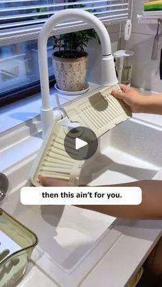 a woman washing dishes in a sink with the words, when this isn't for you