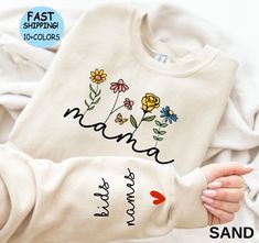 White Cotton Hoodie With Name Print, White Cotton Hoodie For Mother's Day, Crew Neck Cotton Hoodie For Mother's Day, White Cotton Sweatshirt For Mother's Day, Crew Neck Cotton Hoodie, Crew Neck Cotton Hoodie With Name Print, Cotton Sweatshirt With Name Print, Casual Cotton Hoodie With Custom Text, Mother's Day Cotton Sweatshirt With Letter Print