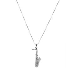 Crystal Saxophone Instrument Necklace Product Details Style: Silver Brand: chelseachicNYC MPN: 29151A5SA-1 UPC: 783956481634 EAN: 0783956481634 Item model number ‏ : ‎ 29151A5SA-1 Department ‏ : ‎ womens Date First Available ‏ : ‎ September 30, 2015 Manufacturer ‏ : ‎ chelseachicNYC Brand, Seller, or Collection Name: chelseachicNYC Metal stamp: NO Metal: Silver plated base Chain: Box Clasp: Lobster Resizable: No Model number: 29151A5SA-3 Pearl type: Simulated Pearl Jazz up your style with a saxophone necklace. Perfect gift for music lovers and jazz player! Saxophone Necklace, Saxophone Instrument, Jazz Players, Saxophone Music, Box Clasp, Gift For Music Lover, Pearl Types, Necklace Silver, Metal Stamping